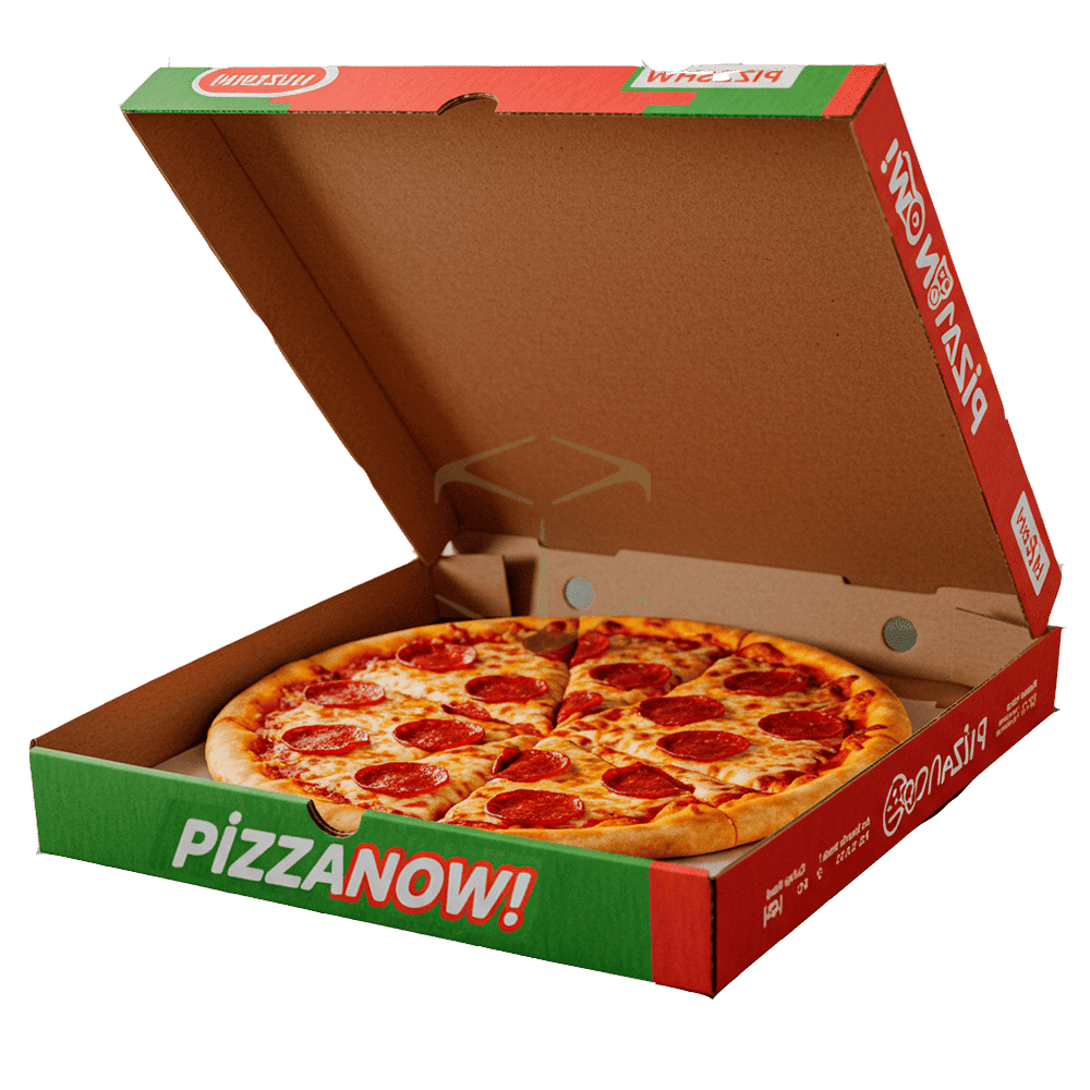Коробка для пиццы PizzaNOW! из гофрокартона с ламинацией